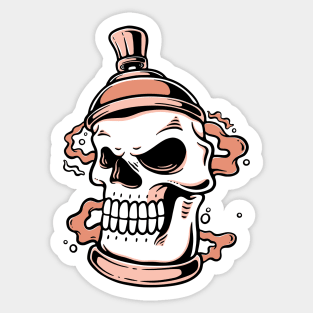 Angry Spray Skull Sticker